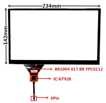 

10.2 inch GT928 BR1004 017 BR FPC0112 Capacitive Touch Digitizer for Car DVD GPS navigation multimedia Touch screen panel Glass
