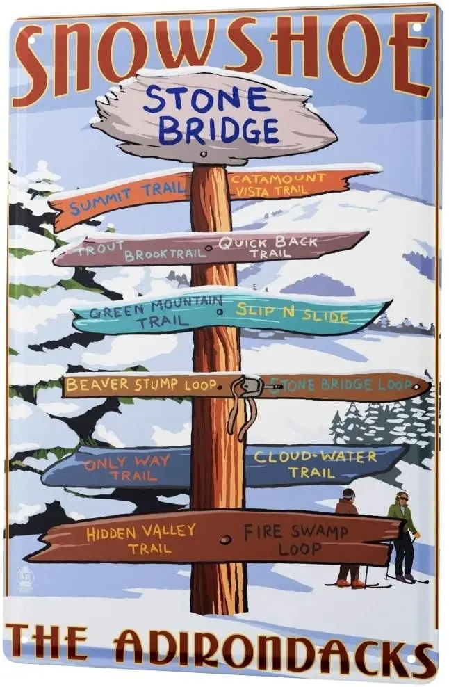 

SINCE 2004 Tin Sign Metal Plate Decorative Sign Home Decor Plaques Nostalgic Adirondack ski