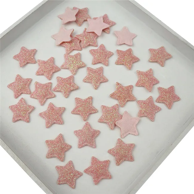 Red stars 50 шт. блестки мягкие звезды DIY ремесло принадлежности аксессуары для одежды пентаграмма патчи детские головные уборы шпилька материал тиснение - Цвет: Red stars