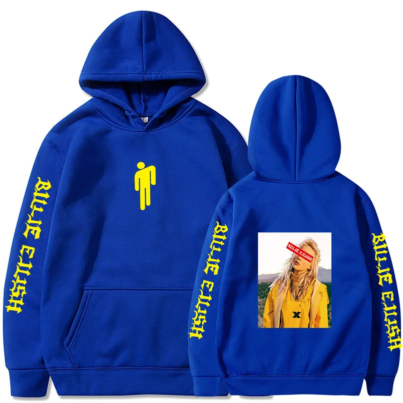 Blue 03 Billie Eilish, модные толстовки с принтом для мужчин/женщин, толстовки с капюшоном и длинным рукавом,, повседневные трендовые уличные толстовки - Цвет: Blue 03