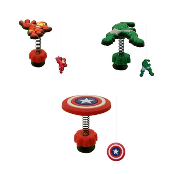 

1PC The Avengers PVC Shoe Charms Decoration For Shoes Buckles Lovely Croc JIBZ Party Gift Shoe Accessories With Spring Buckle