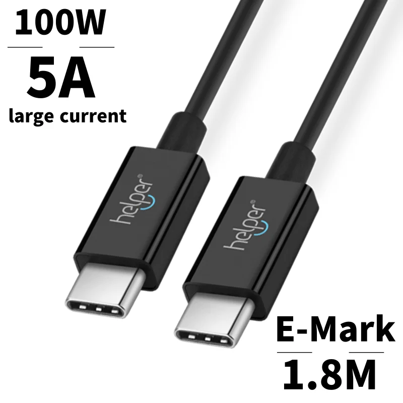 Usb type C Кабель 1 8 м 5.9ft USB 5A E MARK PD100W Быстрая зарядка подходит для MacBook Book iPad PD 30 Вт 61 87 91