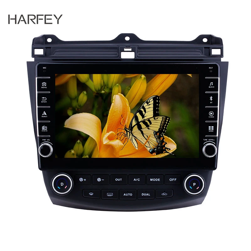 Автомагнитола Harfey с сенсорным экраном 10 1 дюйма Android 9 GPS Bluetooth HD для Honda Accord 7 2003