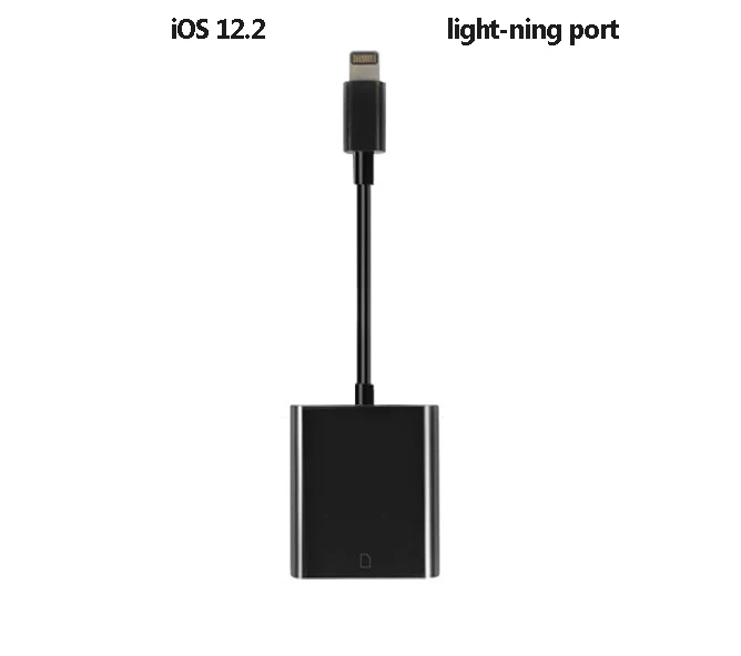 OTG MICRO SD кард-ридер SLR камера разъем адаптера Комплект для iPhone iPad Go pro камера SD кард-ридер для Lightning телефон - Цвет: Black