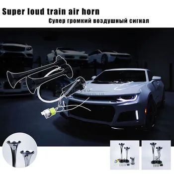 

Car horn Dual Trumpet Electric Horn Loud Chrome 2 pipes Air Horn 12V/24V Universal for Car Train Truck Lorry and motorcycle