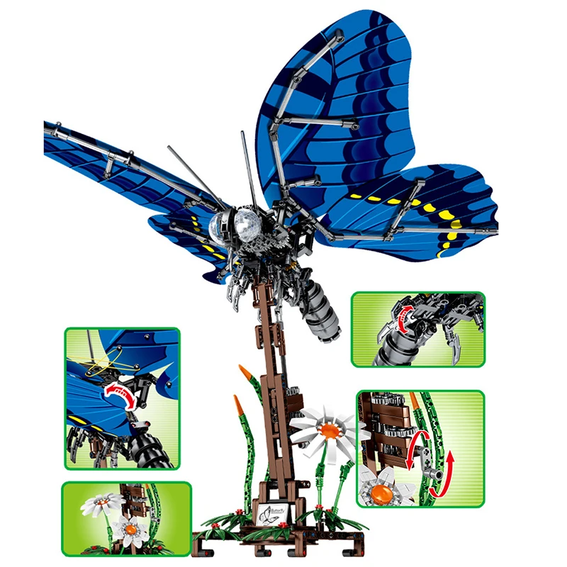 SEMBO детские игрушки создатель насекомых Swallowtail Taddy Butterfly Building Block Idea кирпичи
