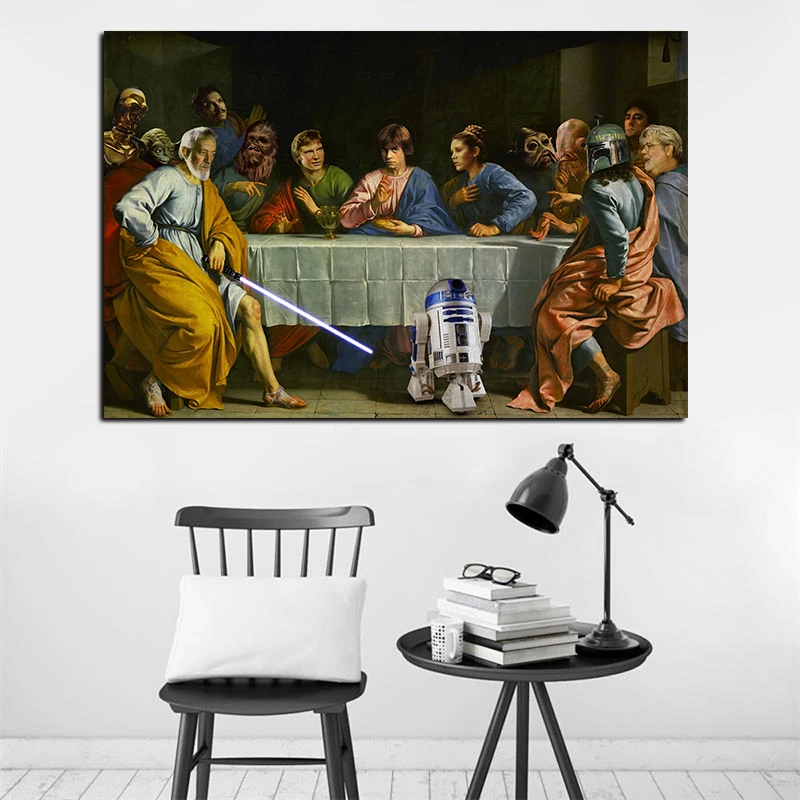 

Robert Last Supper Posters on Wall Art Picture Adaptation In The Face of Superman Canvas Painting No frame Home Decor For Living
