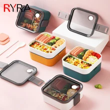 Portable Lunch Box Student School Separate Type Lunch Box Tableware Bento Microwave Heating Food Container Storage Breakfast Box