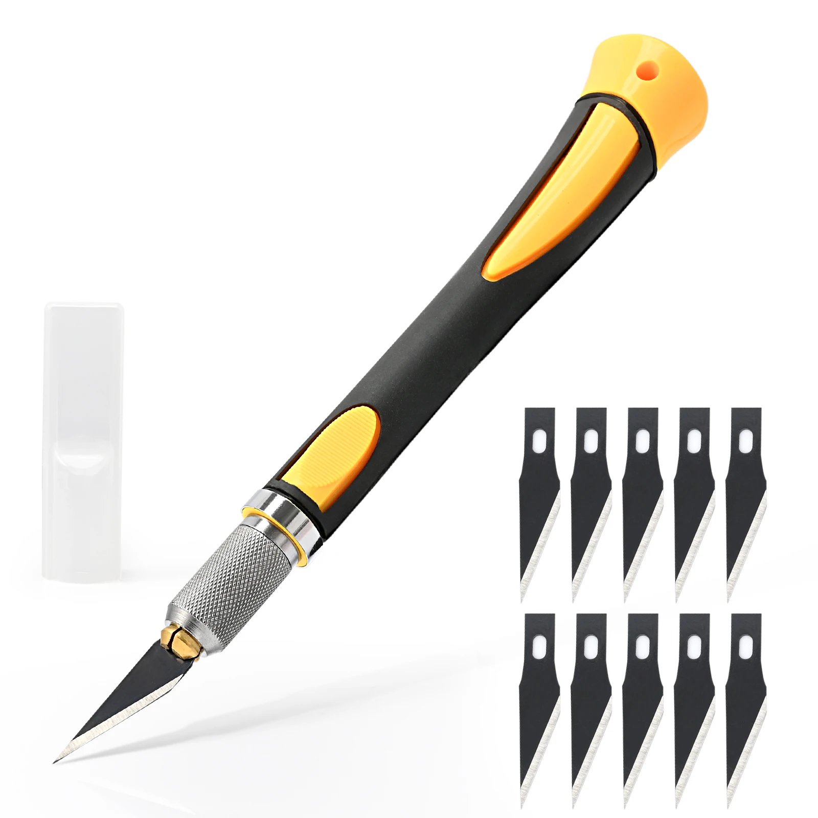 EHDIS Car Vinyl Cutter Carbon Fiber Film Slitter +14Pcs Multi-Size Metal Blade Carving Knife Graving Tool for Auto Foil Wrapping