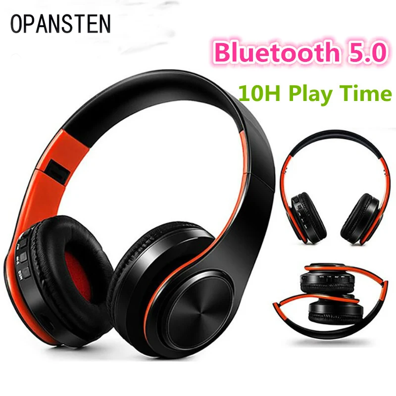 Модернизированные беспроводные bluetooth-наушники V5.0 гарнитура стереонаушники наушники с микрофоном/tf-картой для мобильного телефона музыка