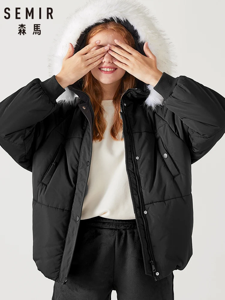 Куртка SEMIR женская зимняя свободного покроя хлопковый костюм с длинным капюшоном