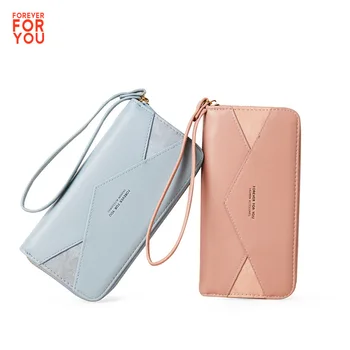 

2020 New Long Envelope Purse Female Fashion Irregular Splicing Purse Hand Bag Package