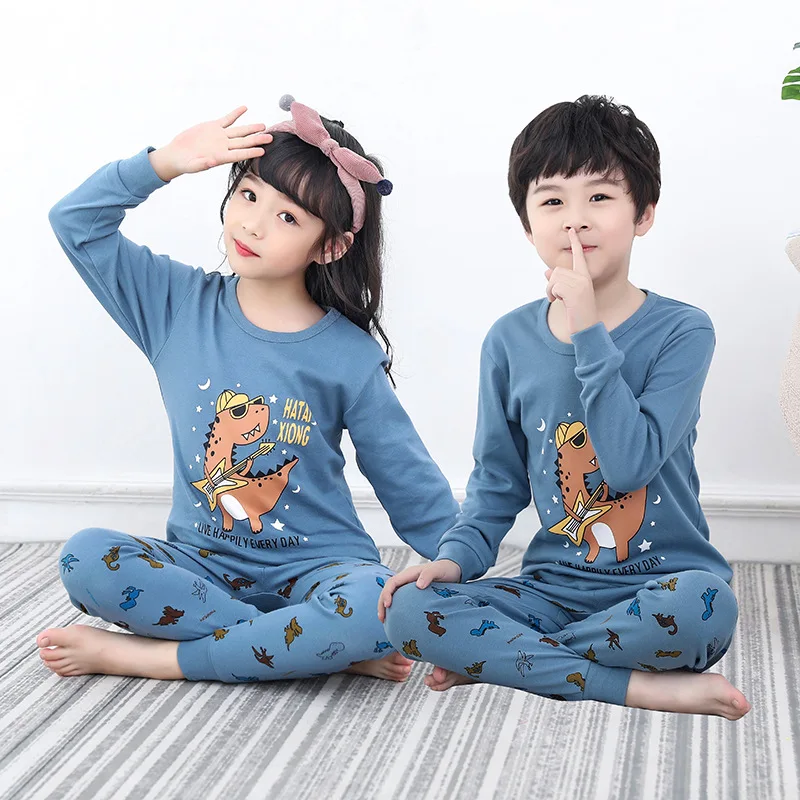 Новые пижамы для маленьких мальчиков, детская одежда для сна, хлопок, с длинными рукавами, модная мультяшная панда Тоторо, пижамы для девочек, комплект детской одежды - Цвет: Y-16