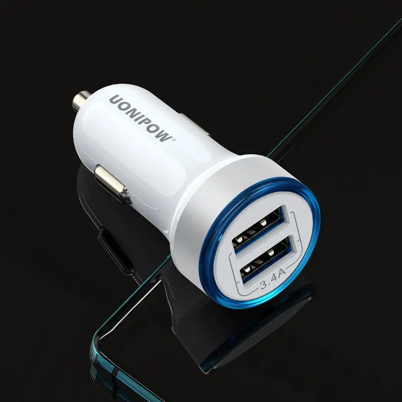 Перекрестный поставщик электроэнергии сияющее автомобильное зарядное устройство двойной зарядное устройство USB 2.4A автомобильное зарядное устройство USB зарядное устройство