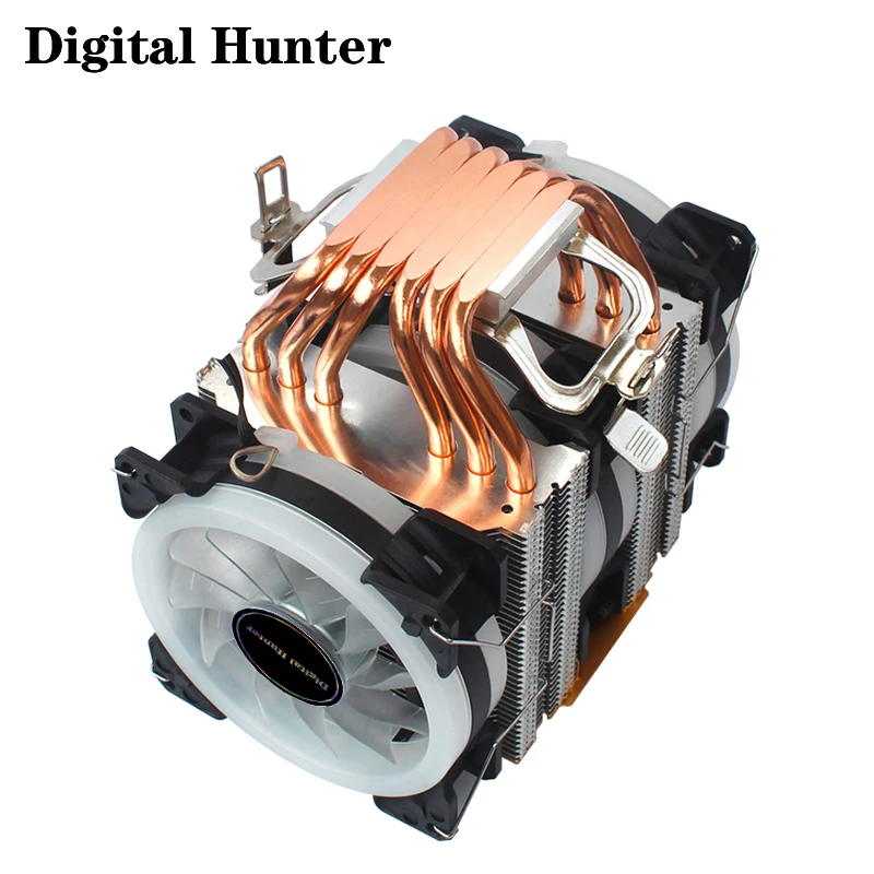 BT6 CPU cooler 6 heat pipes 4pin 90mm 3 fan for computer processor cooling Intel and AMD | Компьютеры и офис