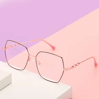 

2020 Retro Fashion Anti Blue Light Glasses Frame Alloy Full Eyeglass Prescription Spectacle Frames Oculos De Grau Feminino