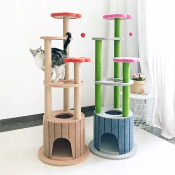 

Multifunctional Cat Climbing Frame Sisal Pillars Cat Litter Cat Tree Flowerhouse