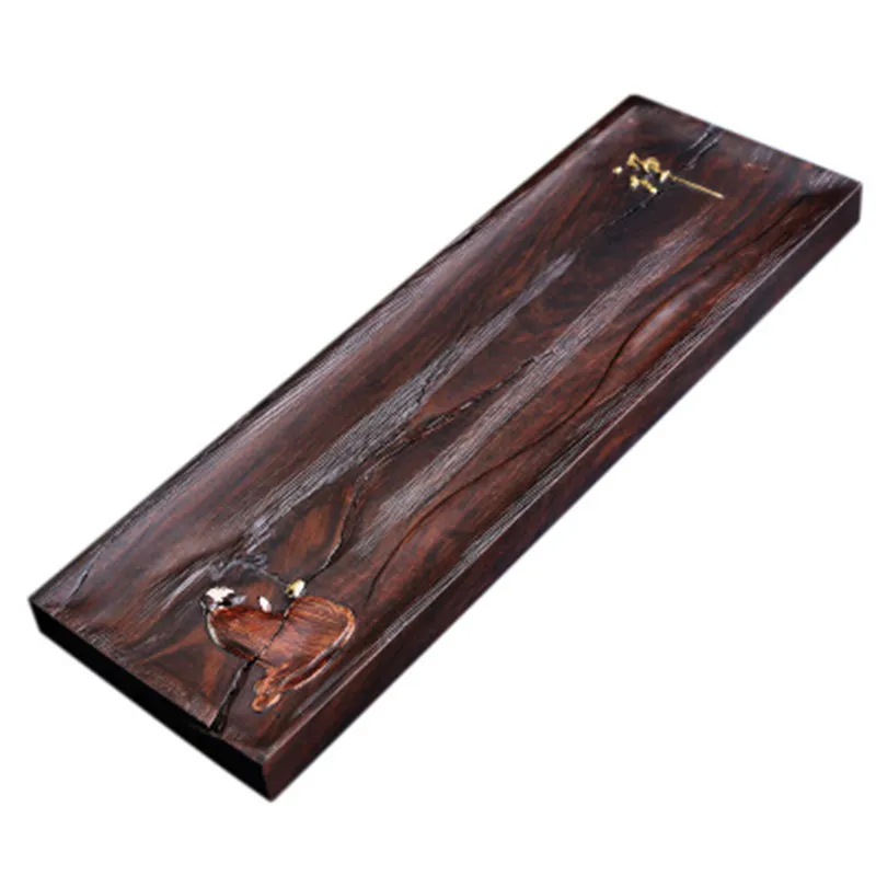 Free shipping Painted Dry Soaking Table Tea Tray Ebony Whole Solid Wood Hand-Painted Household Zen Retro Creative Teaset Saucer | Дом и сад