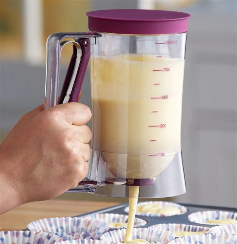 KitchenAce 1pc 900ml Food Grade PP Manual Batter Dispenser Kitchen DIY
