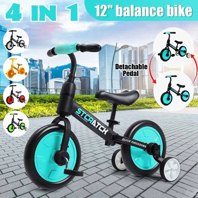 Doki Toy Kids Balance Bike Ultralight Kids Riding Bicycle for 1- 5 Years Baby Walker Scooter Auxiliary wheel No-Pedal Learn 2