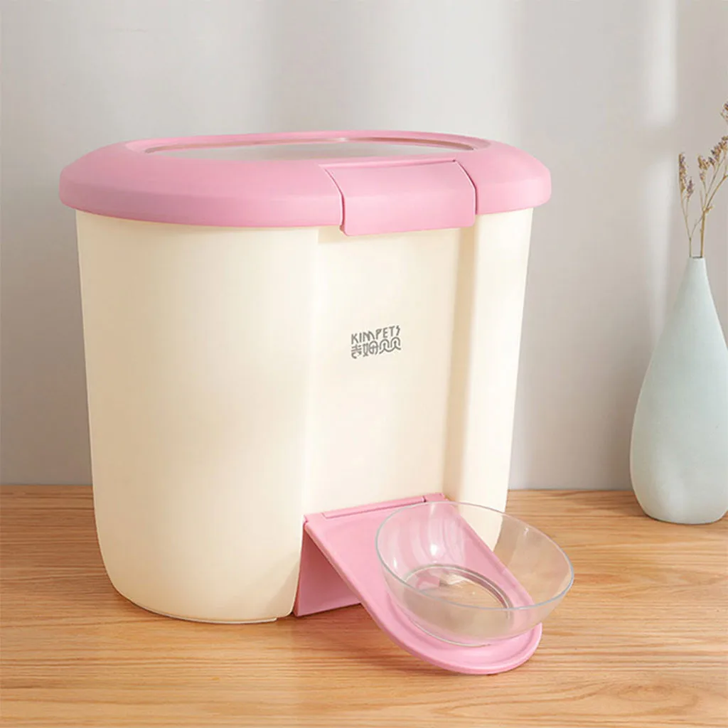 Водопроводный фонтан 5L Pet еда для кошек и собак ведро для хранения большой емкости влагостойкий с чашей диспенсер de agua@ 25