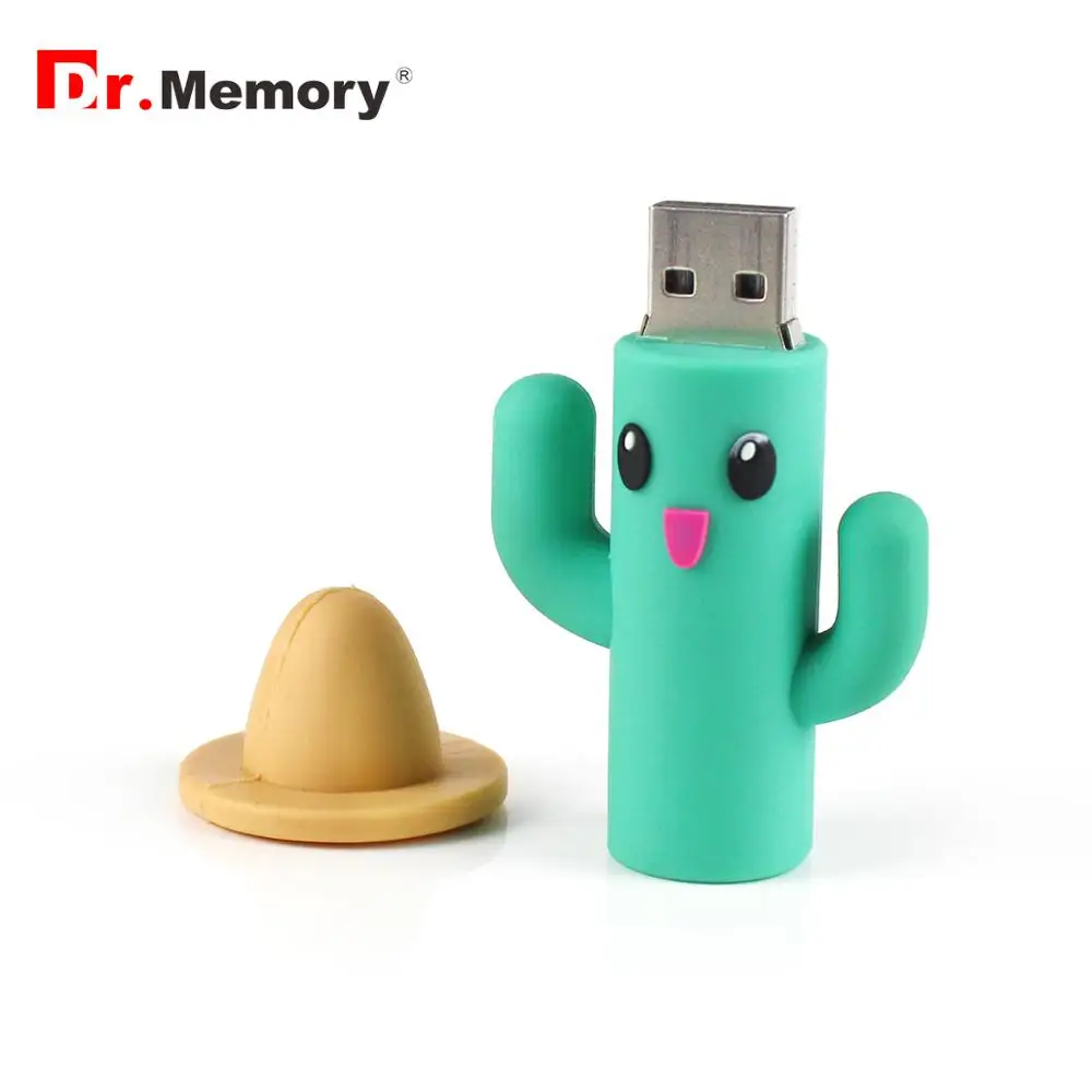 Silicone Cactus USB Flash Drive 16GB Pend Drive 2GB 4GB 8GB 16GB 32GB 64GB 128GB Pendrive Cartoon Gift USB Flash Drive