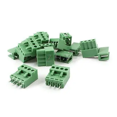 

10 Set Single Row 4 Positions 3.96mm Straight Pluggable Terminal Strips