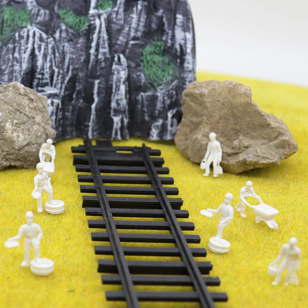 Модель белый персонаж игрушка строительный поезд железнодорожник 50 шт. миниатюрный пейзаж сцена изготовление диорама песок стол кукла