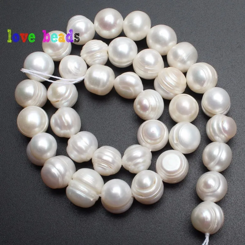 Natural Freshwater White Pearl Oval Rice Beads 4mm 6mm 7mm 8mm 9mm 10mm 11mm 15" 