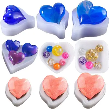 

DIY Crystal Epoxy Mold Heart Shape Multi-spec Digital Game Silicone Mould
