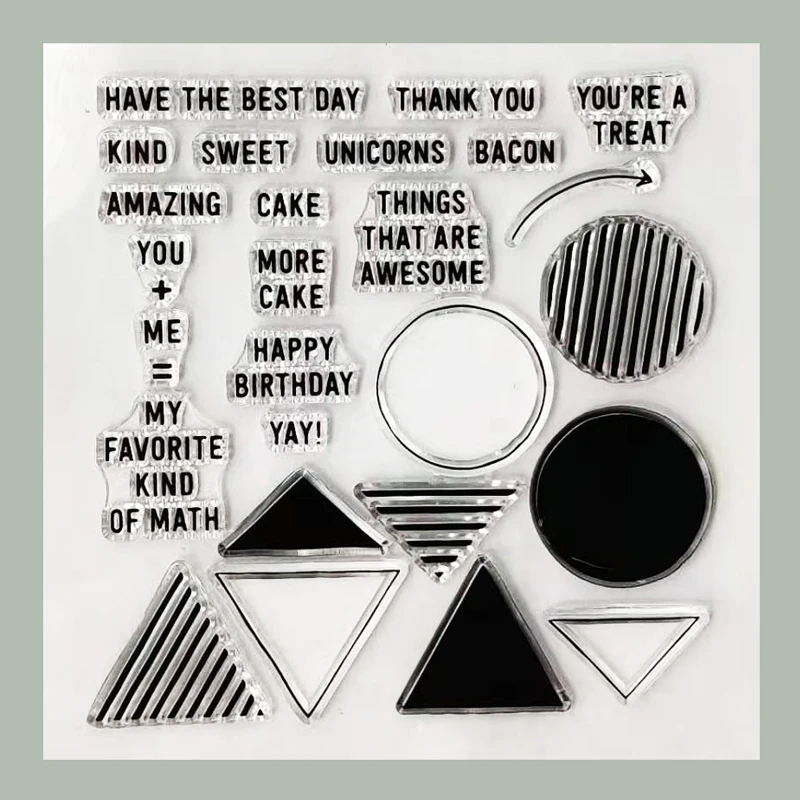 

ZATWBS Geometric story Clear Stamps For DIY Scrapbooking/Card Making/Album Decorative Rubber Stamp Crafts