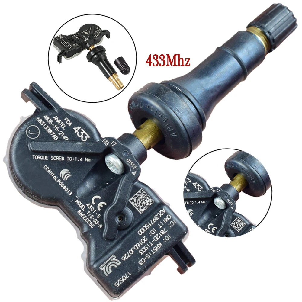 1 шт. датчик контроля давления в автомобильных шинах TPMS датчик 68313387AB 68252493AA 433 МГц для Jeep Chrysler Dodge давление в шинах