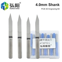 

10pcs 4mm Shank CNC Milling Flat Bottom V-Shaped Cutters PCB Woodworking Engraving Drill Carbide PVC Acrylic 3 D Milling Cutters