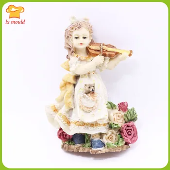 

LXYY MOULD New Violin Fairy Fondant Chocolate Angel Silicone Mold Girl Mold