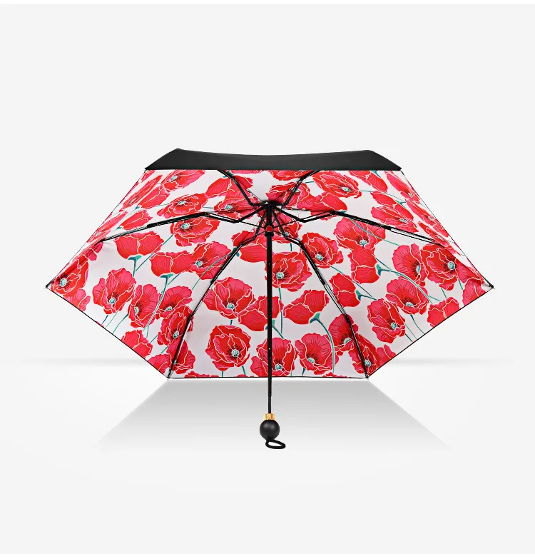 New Style Five-fold Umbrella Vinyl Sun-resistant kou dai san Capsule Umbrella Hipster Ultra-Light Mini College Style Parasol Wom