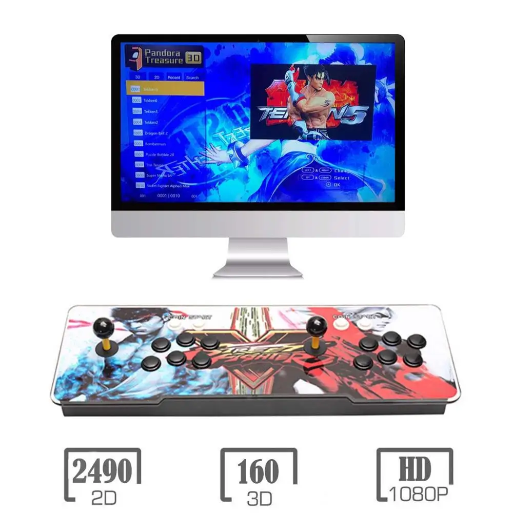 3D Pandora игровой автомат | 2200 HD игры | 1280x720P | 2 игрока управления играми | добавить больше игр | Любимый список | Поддержка 4 игроков - Цвет: SF V