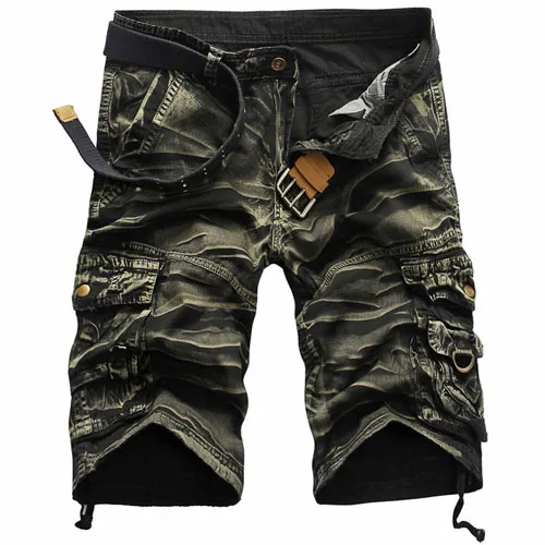 Army Green Camo Брендовые короткие шорты для мужчин, армейские карго, для работы, VogueWash, карманные джоггеры, комбинезон для мужчин, шорты-бермуды, мужские брюки, модные - Цвет: Army Green Camo