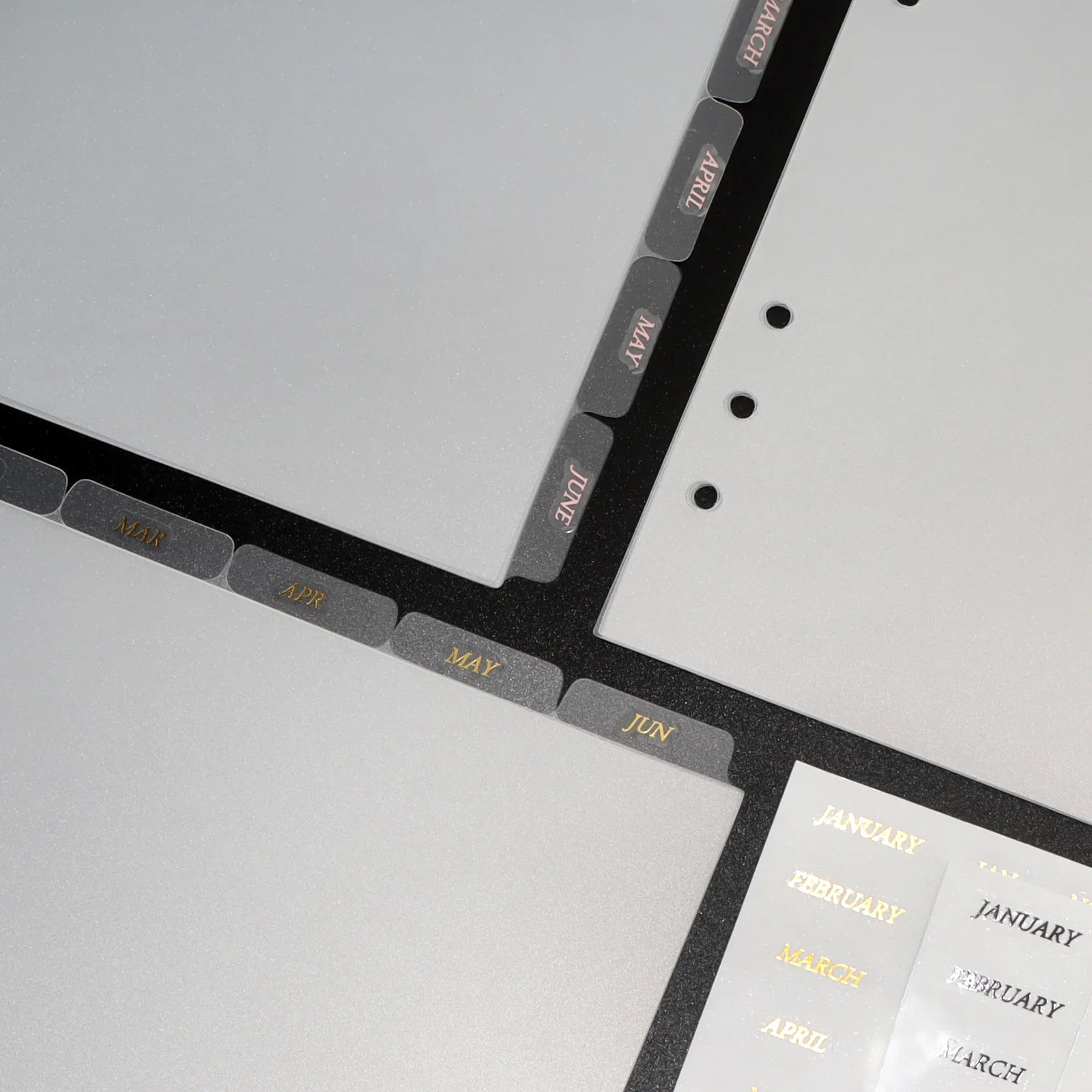 SKYSONIC A5 A6 A7 Spiral Binder Index Separator Transparent Page Top Dividers 6pcs/12pcs 6 Holes Board Pages English Stickers 2