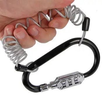 

TIOODRE Anti Theft Bike Motorcycle Helmet Lock W/ Resettable Code PIN Spring Combination Lock Climbing Hook 10.8cm For Backpacks