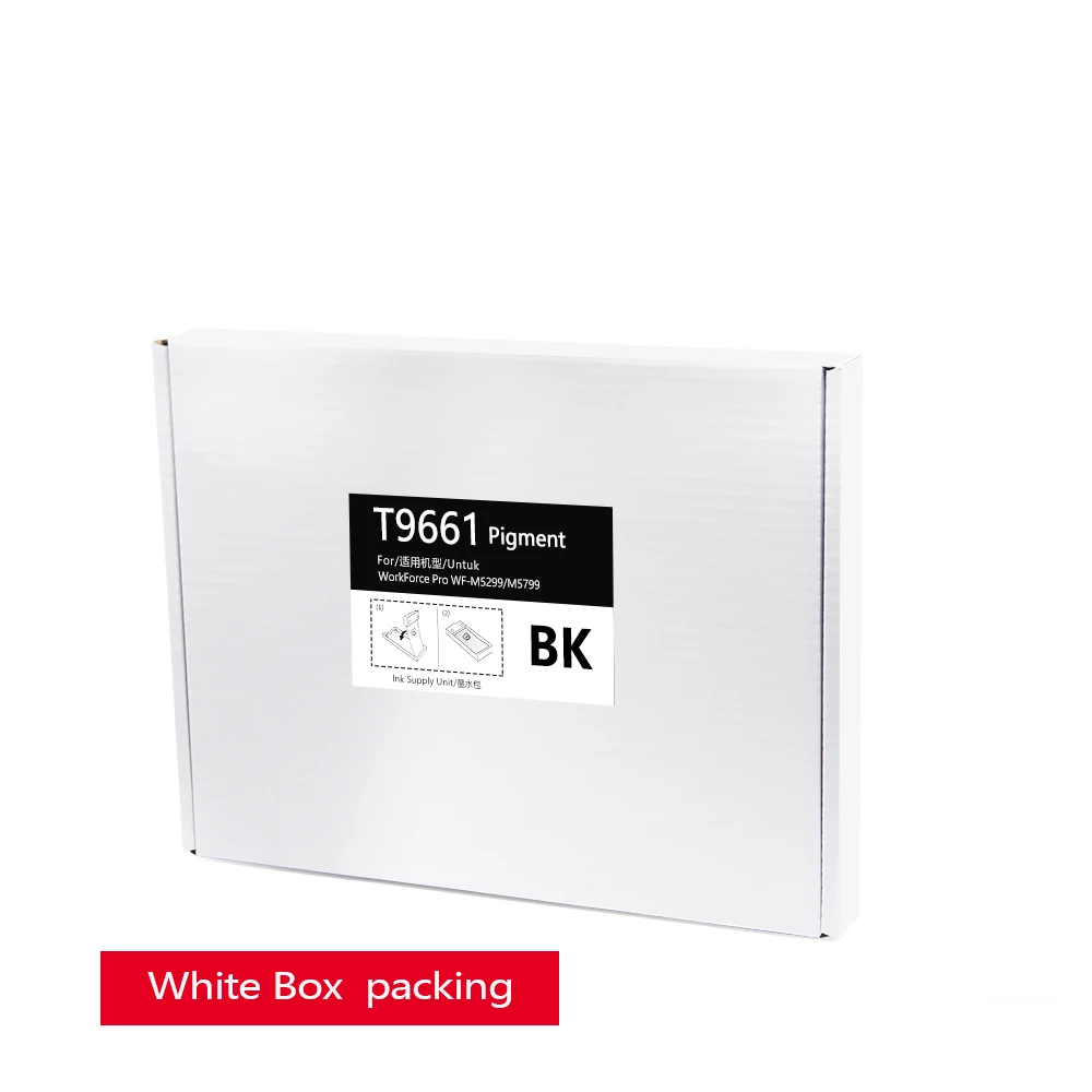 Pigmento Tinta 780ml para T9661 Europa Máquina para Epson Força de Trabalho Pro wf M5299 M5799 Bolsa de Tinta de Impressora com Chip de Tinta Pigmento T9661 - Imagem 3