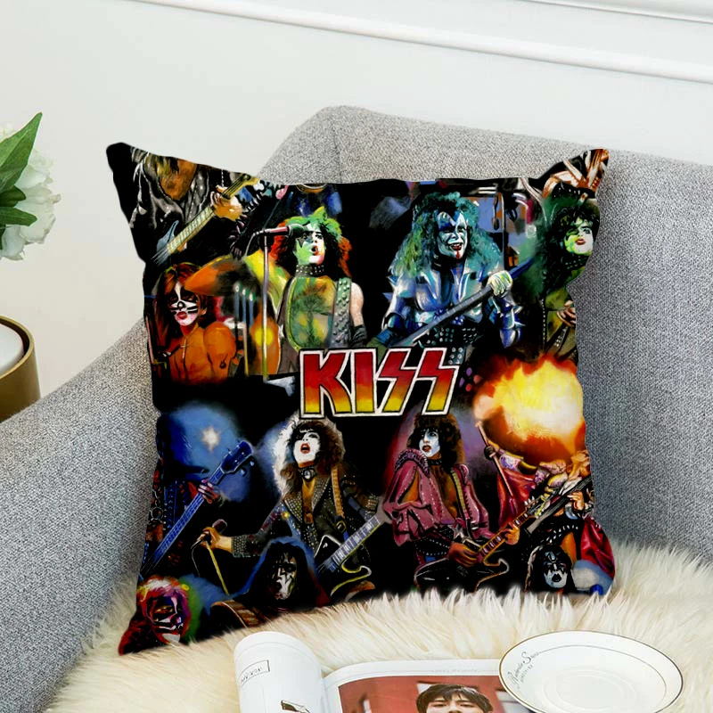 

KISS Rock & Roll All Nite Party Pillow Case Polyester Decorative Pillowcases Throw Pillow Cover style-2