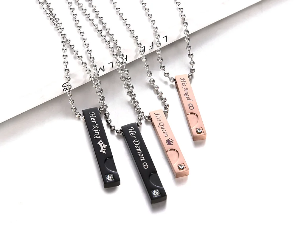 Titanium Steel Couple Necklace Men 