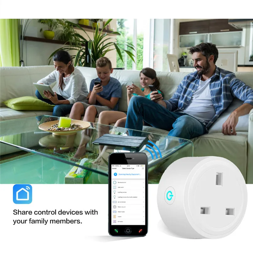 WiFi Smart Socket Remote Control Home Wireless Timer Switch Outlet UK Six Functions Cycle Delayed Intelligent Timing 40AUG2202