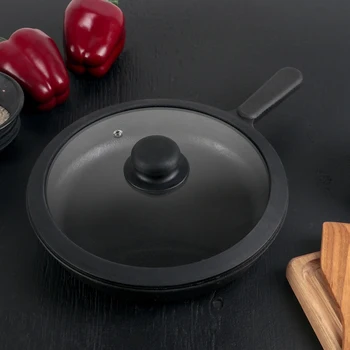 

Cast iron pan, d = 24 cm, h = 4 cm, with cast iron handle, glass lid with silicone rim