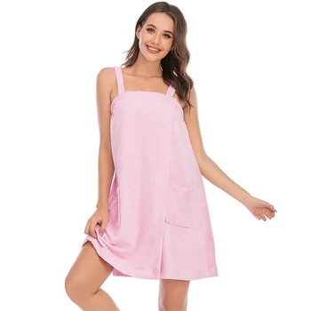 

Women Casual Robes Ladies Sling Bathrobe Cotton Sling Gauze Bath Skirt Women Robes Summer Hot Sale