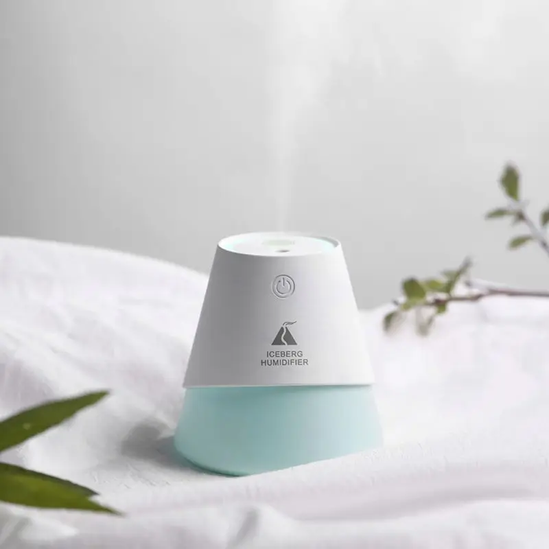 Volcano Shaped Mini Air Humidifier Car Air Purifier Diffuser with USB Fan Light