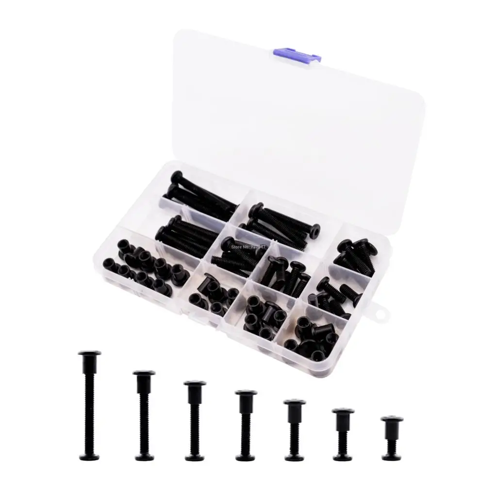 

Black M6 Hex Drive Socket Cap Bolts Kit Furniture Crib Bolts Nuts Kit M6x15mm / 20mm/ 25mm / 30mm/ 35mm/ 40mm/ 50mm
