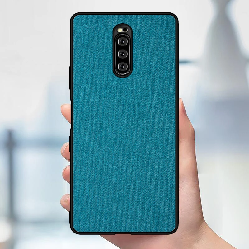 Полный защитный чехол для Sony Xperia 1 J9110 роскошный модный Тканый дизайн задняя
