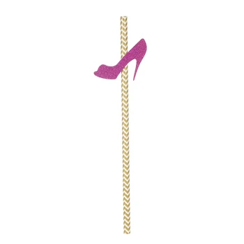 

50pcs 6 Style Glitter Color Disposable Food Grade Paper Straws Drinking Straws for Birthday Wedding Party Decorations Supplies