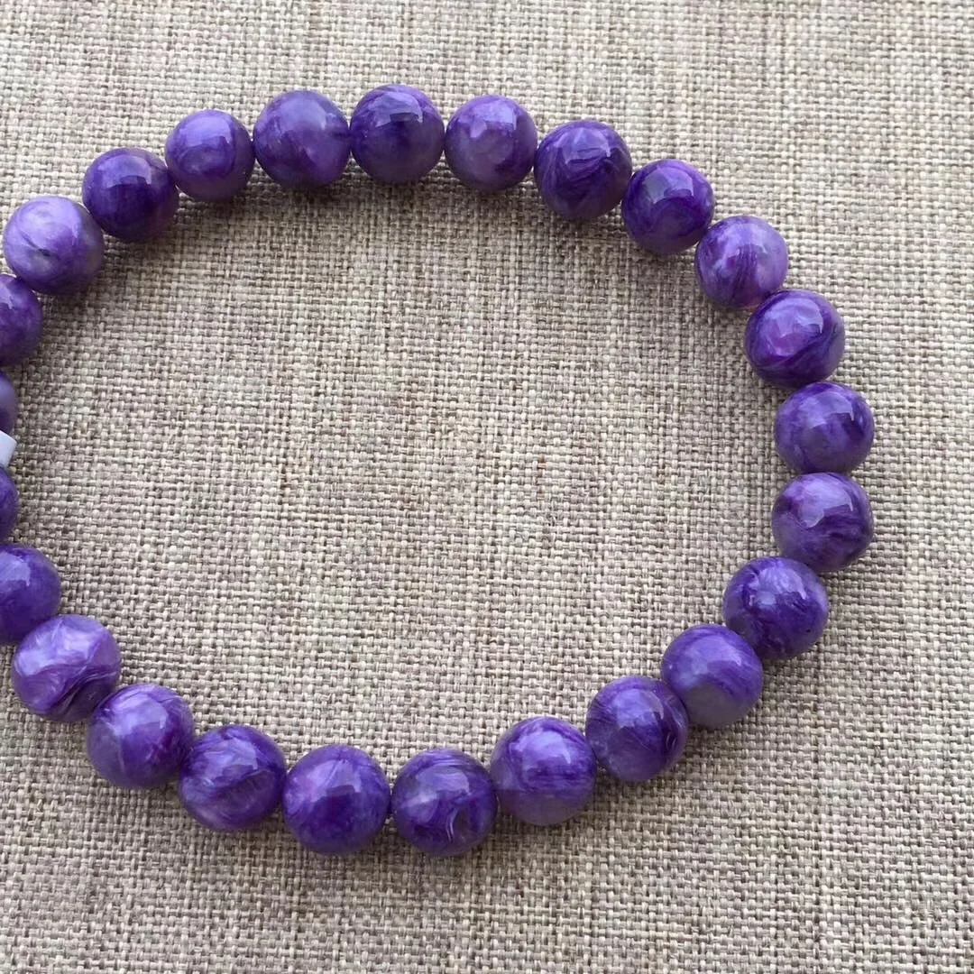 

Natural Charoite Single Loop Bracelets Dragon Design Clear Color Deep Purple Clean Smooth Simple And Elegant Exquisite Versatile